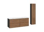 BADMÖBEL 120cm Elena 2er-Set Holz und Schwarz