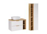BADMÖBEL 80.6cm Oria 2er-Set Weiß