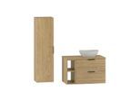 BADMÖBEL 80.6cm Astrid 2er-Set Holz