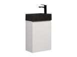 GÄSTE-WC-MÖBELSET Angela 2 Teile Weiß Matt - Schwarze Waschbecken - 40 x 22 x 64 cm
