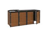 MÜLLTONNENVERKLEIDUNG 4ER Teak Dekor