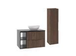 BADMÖBEL 80.6cm Siena 2er-Set Holz und Schwarz