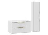 BADMÖBEL-SET Rimini 2 Teile Weiß Matt - 80 x 46 x 46 cm