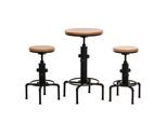 BARTISCH-SET rund Hellbraun 3er-Set