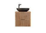 WASCHTISCH 60.6cm Gaia Holz in Eichenoptik und Schwarz