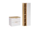 WASCHTISCHUNTERSCHRANK 60.6cm Oria 2er-Set Weiß