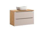 WASCHTISCH 90cm Elora Beige und Holz