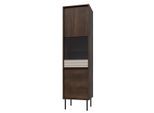 VITRINE Astra Dunkles Holz und Kaschmir