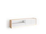 LOWBOARD, Weiß und Eiche, 207/37/50cm, mit Led