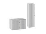 BADMÖBEL 80cm Izae 2er-Set Weiß