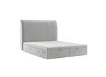 POLSTERBETT Tuvalu mit Stauraum 180/200 cm Hellgrau im Lotta Stoff