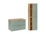 WASCHTISCHUNTERSCHRANK 80.6cm Oria 2er-Set Grün