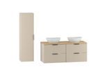 BADMÖBEL 120.6cm Astrid 2er-Set Kaschmir und Holz