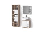 BADMÖBEL-SET Eisak Sonoma 3 Teile, mit Hochschrank