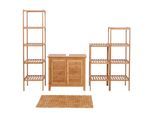 BADEZIMMERSET Braun 5er-Set