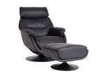 RELAXSESSEL MIT HOCKER Schwarz