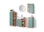 BADMÖBEL-SET Marano Blau-Grau 5 Teile