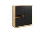 SIDEBOARD Raven Mattschwarz und Holz