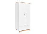 SCHRANK 2 Türen Weiß und Holz