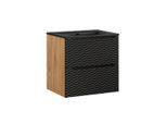 WASCHTISCH 60cm Elora Schwarz und Holz