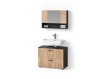 BADMÖBEL-SET Ronco Goldkraft Eiche/Anthrazit 2 Teile, Unterschrank 80 cm