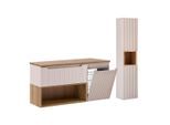 WASCHTISCHUNTERSCHRANK 120.4cm Riva 2er-Set Kaschmir