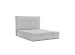 POLSTERBETT Liano mit Stauraum 140/200 cm Grau im Megan Stoff