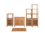 BADEZIMMERSET Braun 5er-Set