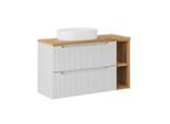 WASCHTISCH 100.4cm Riva Weiß und Holz