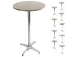 ALU-STEHTISCH BETONEINGUSS 10ER-SET rund Silber 10er-Set