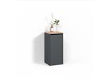 BADSCHRANK Paolina Anthrazit/Goldkraft Eiche 40.2 x 88.2 cm mit Wäschkorb