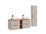BADMÖBEL 140.8cm Adriel 2er-Set Beige