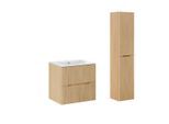BADMÖBEL 60.2cm Isaline 2er-Set Helle Eiche