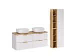 BADMÖBEL 120.6cm Oria 2er-Set Weiß