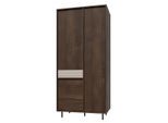 SCHRANK 3 Türen Astra Dunkles Holz und Kaschmir