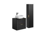 BADMÖBEL 60.6cm Adriel 2er-Set Mattschwarz