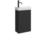 GÄSTE-WC-MÖBELSET Apollo 2 Teile Schwarz Matt - 40 x 22 x 64 cm