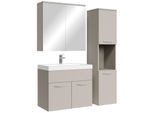 BADMÖBEL-SET Montreal 4 Teile Spiegelschrank Cashmere - 60 x 35 x 51 cm