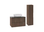 BADMÖBEL 80.6cm Siena 2er-Set Holz und Schwarz