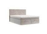 BOXBETT Zalla 200/200 cm Hellbeige im Paros Stoff