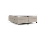 BOXBETT Theo 120/200 cm Hellbeige im Megan Stoff