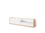 LOWBOARD, Weiß und Eiche Soft, 207/37/50cm