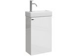GÄSTE-WC-MÖBELSET Apollo 2 Teile Weiß Hochglanz - 40 x 22 x 68 cm