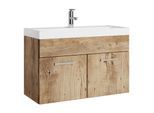 BADMÖBEL-SET Paso 2 Teile Kastanien Eiche - 80 x 35 x 55 cm