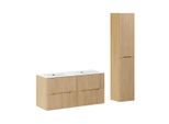 BADMÖBEL 120.4cm Isaline 2er-Set Helle Eiche