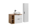 BADMÖBEL 80.6cm Adriel 2er-Set Weiß