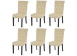 ESSZIMMERSTUHL FIELD Beige, Dunkelbraun 6er-Set