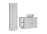 BADMÖBEL 80.6cm Lexa 2er-Set Weiß