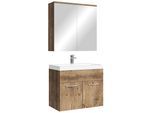 BADMÖBEL-SET Montreal 3 Teile Braun Eiche - 60 x 35 x 51 cm