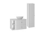 BADMÖBEL 80.6cm Izae 2er-Set Weiß